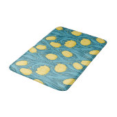 Tapis De Bain Tulipes en bleu et jaune (Angle)