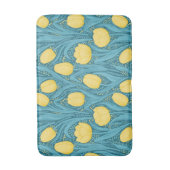 Tapis De Bain Tulipes en bleu et jaune (Devant (Vertical))