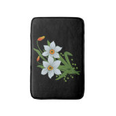 Tapis De Bain Tulipes et jonquilles Fleurs Arrière - plan noir (Devant (Vertical))