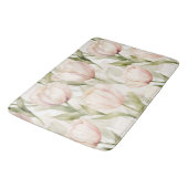 Tapis De Bain Tulipes Florales Crème Rose Clair Assez Joli  (Angle)