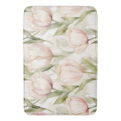 Tapis De Bain Tulipes Florales Crème Rose Clair Joli  (devant Vertical)