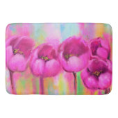 Tapis De Bain Tulipes roses pourpres Mat (Devant)