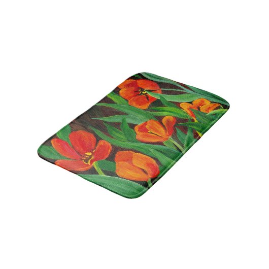 Tapis De Bain Tulipes rouges (Angle)