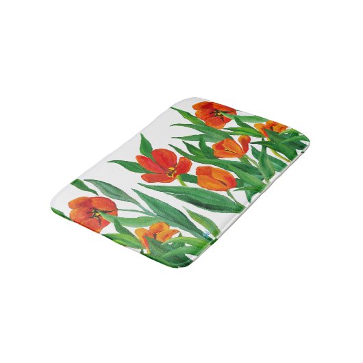 Tapis De Bain Tulipes rouges (Angle)