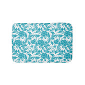 Tapis De Bain Turquoise and White Floral Damask Pattern (Devant)