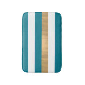 Tapis de bain Turquoise blanc et doré (Devant (Vertical))