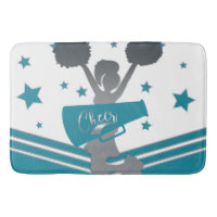 Turquoise Blanc Étoiles Argent Cheer Cheer-leading