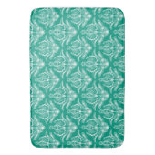 Tapis De Bain Turquoise & Blanc Floral Art Déco Motif (devant Vertical)