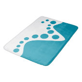 Tapis De Bain Turquoise Bleu doux vague et bulles (Angle)