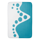 Tapis De Bain Turquoise Bleu doux vague et bulles (devant Vertical)