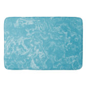 Tapis De Bain Turquoise bleu et blanc Marbre abstrait (Devant)