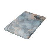 Tapis De Bain Turquoise bleu gris gris beige contemporain (Angle)