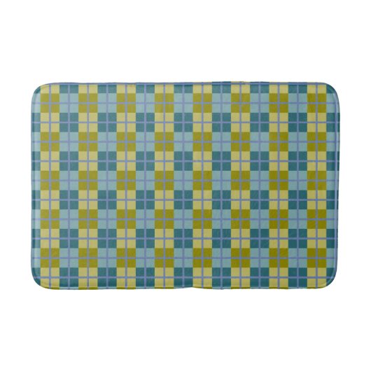 Tapis De Bain Turquoise Bleu Olive Jaune violet Motif (Devant)