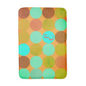 Tapis De Bain Turquoise Bleu Vert & Cercles Orange Monogramme (Devant (Vertical))