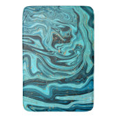 Tapis De Bain Turquoise Blue & Gold Chic Swirl Moderne Abstrait (devant Vertical)
