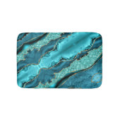Tapis De Bain Turquoise Blue Gold Marbre Turquoise Bain Mat Cade (Devant)