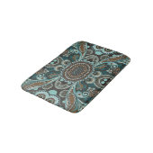 Tapis De Bain Turquoise Brown Paisley Full (Angle)