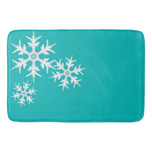 Tapis de bain turquoise de flocons de neige de (Devant)