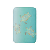 Tapis De Bain Turquoise d'or Turquoise Turtles Côtes Maritime (Devant (Vertical))