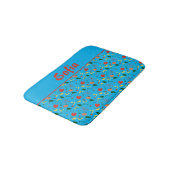 Tapis De Bain Turquoise du pavot motif fleur sauvage (Angle)