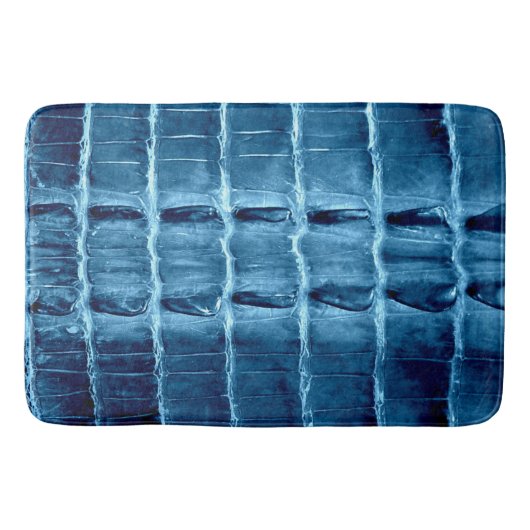 TAPIS DE BAIN TURQUOISE EN CUIR D'ALLIGATOR DU CRU "HORNBACK" (Devant)