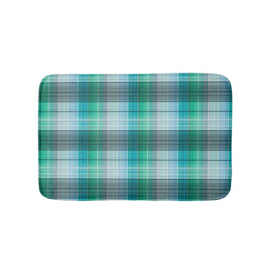 Tapis De Bain Turquoise et gris dans une cage. (Devant)