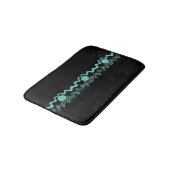 Tapis De Bain Turquoise et noir géométrique tribal tendance  (Angle)