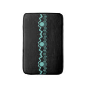 Tapis De Bain Turquoise et noir géométrique tribal tendance  (Devant (Vertical))