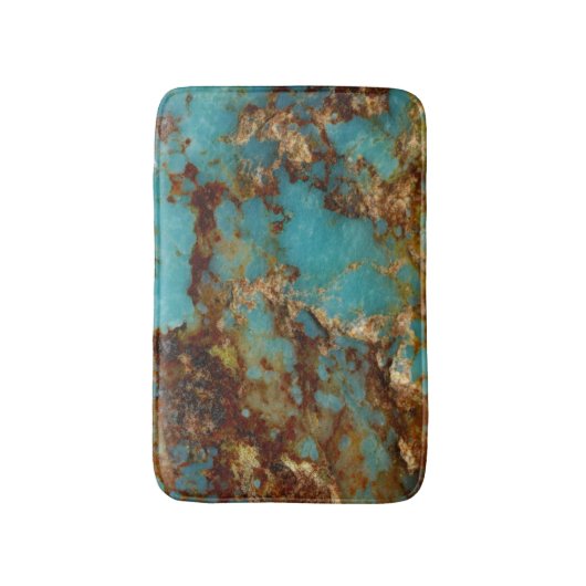 Tapis De Bain Turquoise et or (Devant (Vertical))