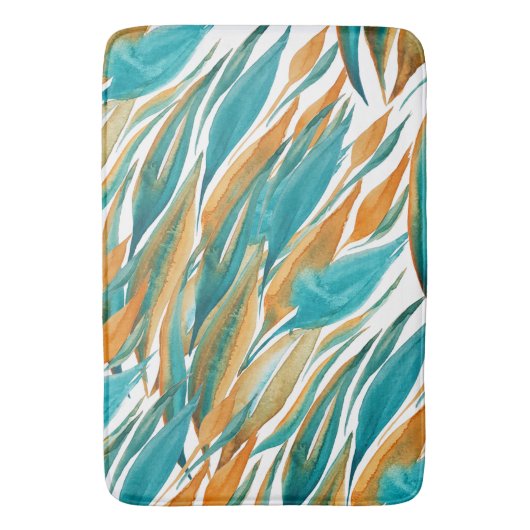 Tapis De Bain Turquoise Et Rust Fall Art (devant Vertical)