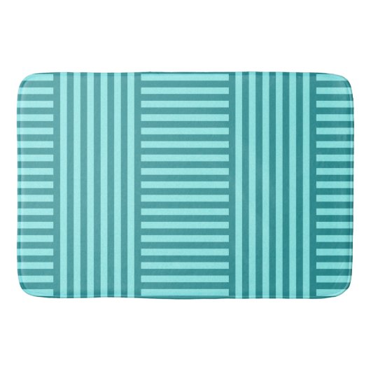 Tapis De Bain Turquoise géométrique (Devant)
