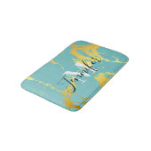 Tapis De Bain Turquoise Golden Foil (Angle)