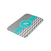 Tapis de bain turquoise gris de monogramme de (Angle)