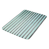 Tapis De Bain Turquoise, gris et blanc (Angle)