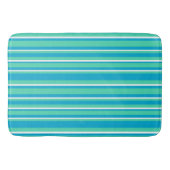 Tapis De Bain Turquoise islamique, Aqua, Motif à rayures blanche (Devant)