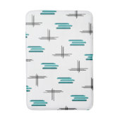 Tapis De Bain Turquoise Mid-Century Moderne Grandes et lignes (Devant (Vertical))