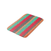 Tapis De Bain Turquoise, orange, noir et rouge (Angle)