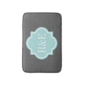 Tapis de bain turquoise personnalisé de monogramme (Devant (Vertical))