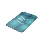 Tapis De Bain Turquoise sarcelle agate aqua monogramme ajouter l (Angle)
