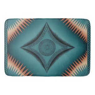 Tapis De Bain Turquoise Sunburst de Navajo Peach