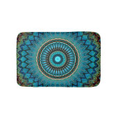 Tapis De Bain Turquoise Turquoise Vert Mandala Round Star Motif (Devant)