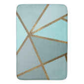 Tapis De Bain Turquoise Vert Bleu & Bronze Géométrique Mousse de (devant Vertical)