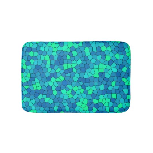 Tapis De Bain Turquoise Vert Cyan Bleu Motif (Devant)