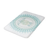 Tapis De Bain Turquoise verte Mandala Maritime (Angle)