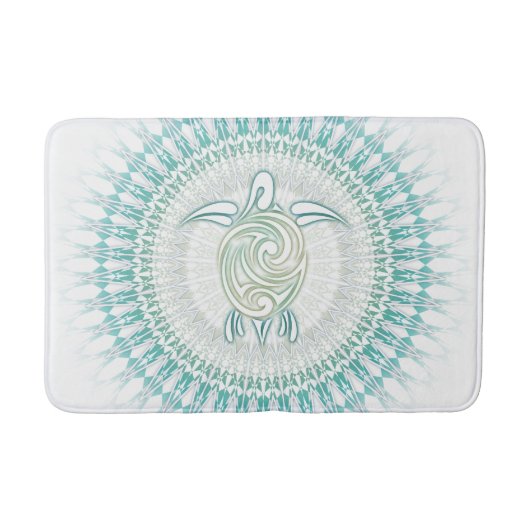 Tapis De Bain Turquoise verte Mandala Maritime (Devant)