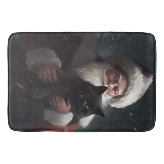 Tapis De Bain Tuxedo Chat avec Noël Festif du Père Noël (Devant)