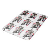 Tapis De Bain Tuxedo Chat Cute Jolie Fleurs Chats Aquarelle (Angle)