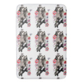 Tapis De Bain Tuxedo Chat Cute Jolie Fleurs Chats Aquarelle (devant Vertical)