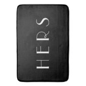 Tapis De Bain Typographie blanche minimale du monogramme noir (devant Vertical)