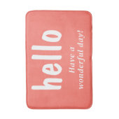 Tapis De Bain Typographie de Coral Hello (Devant (Vertical))